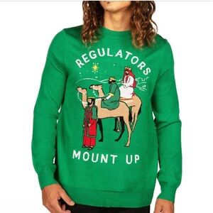 NWT Men’s Tipsy Elves “Regulators Mount Up” Ugly Christmas Sweater Size 3XL